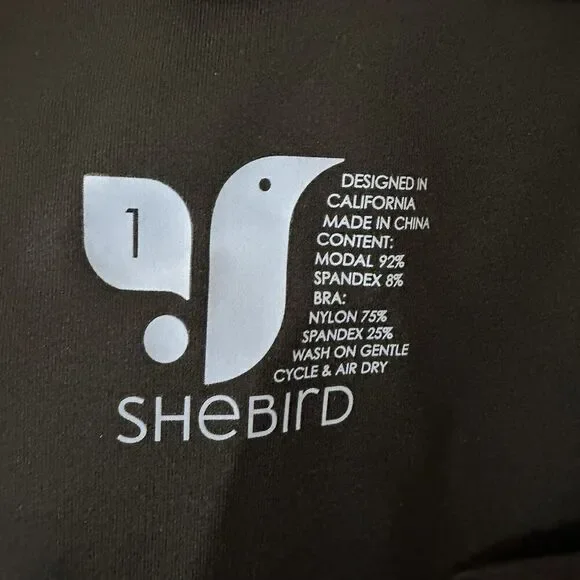 SheFit Womens The Sheila Shift Bra Dress Size 1 XS Black Modal Henley Preppy - Picture 6 of 9